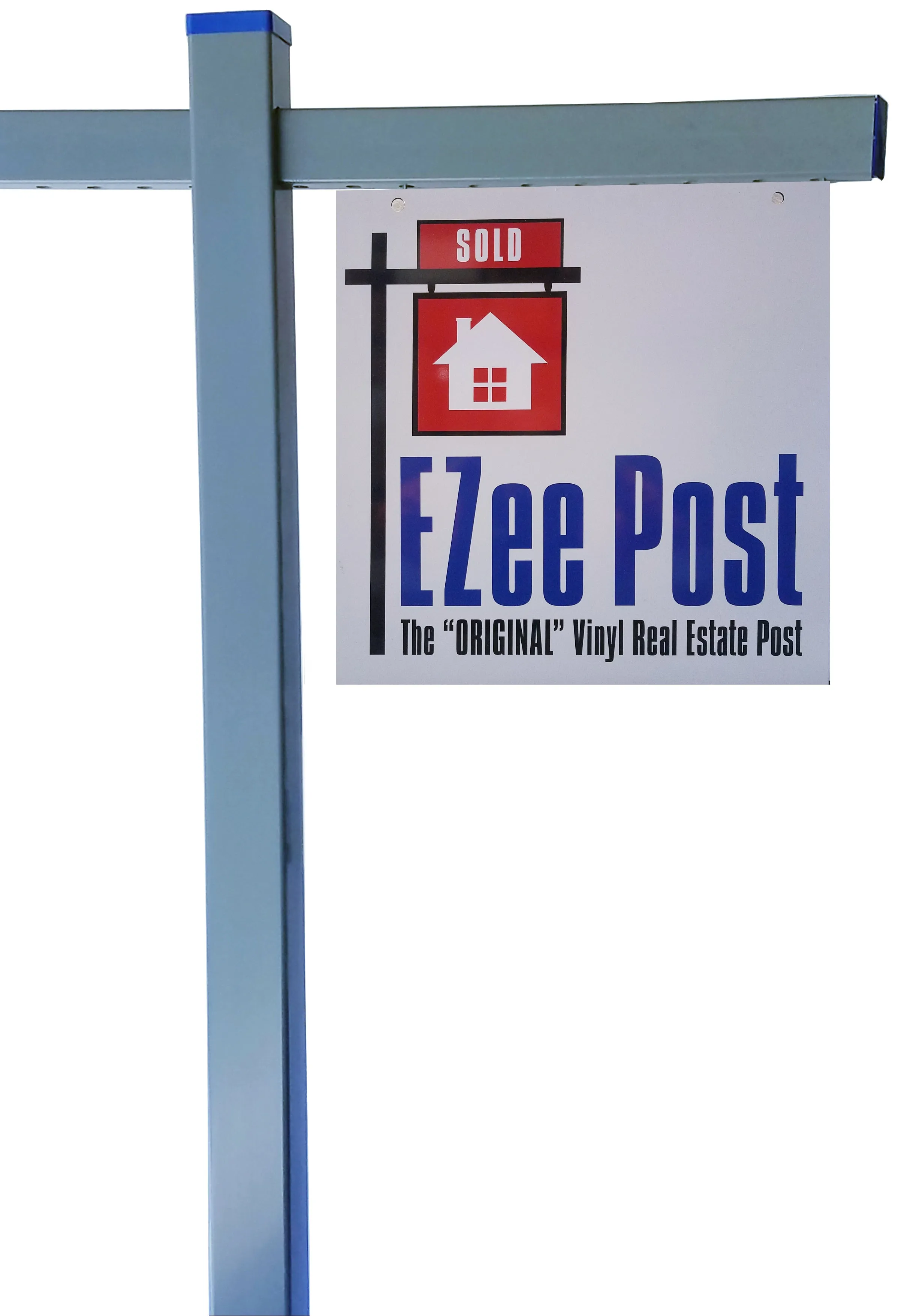 Classic 2-Piece Real Estate Yard Sign Post (Riders Included) -  Gray