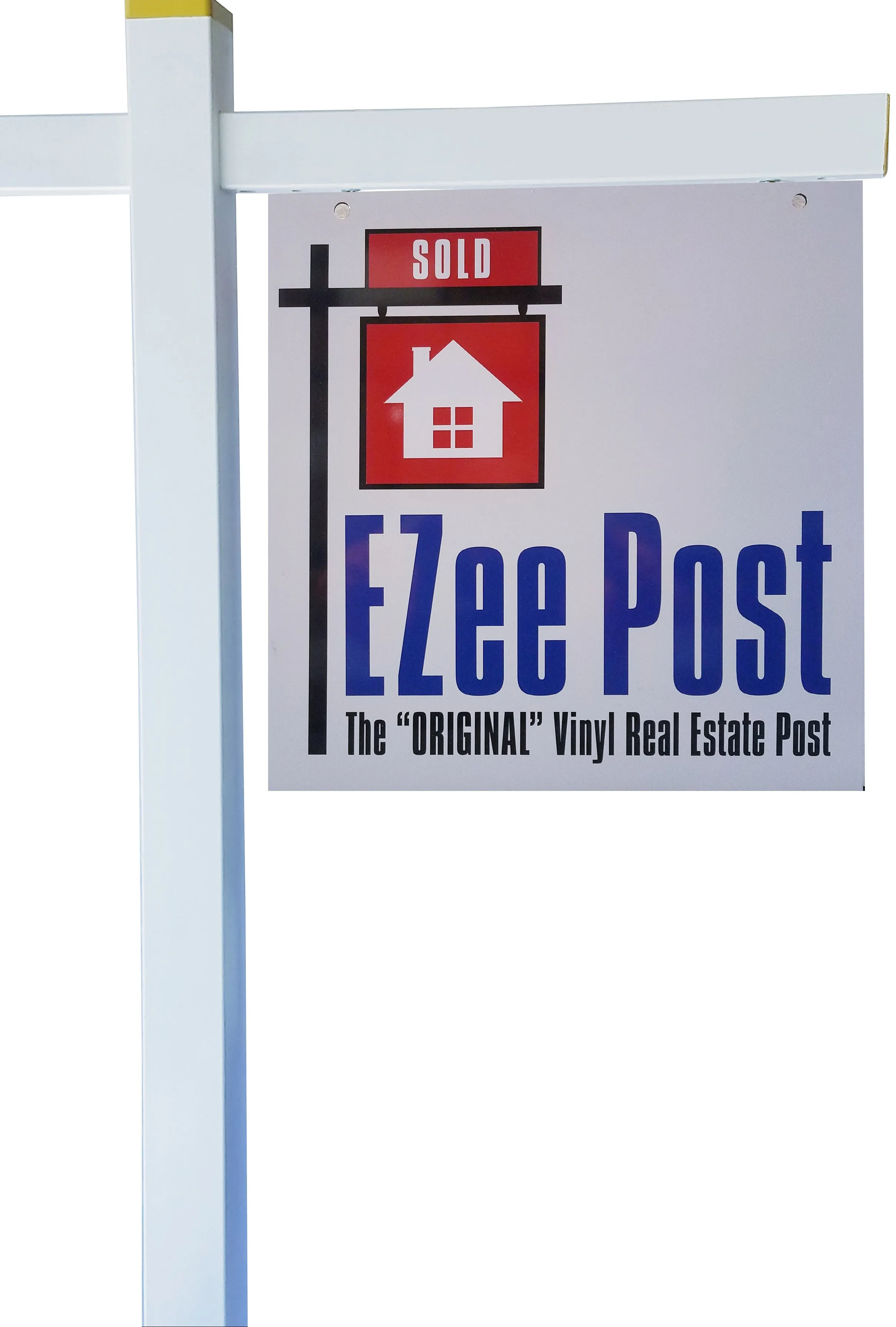 Classic 2-Piece Real Estate Yard Sign Post (Riders Included) - White