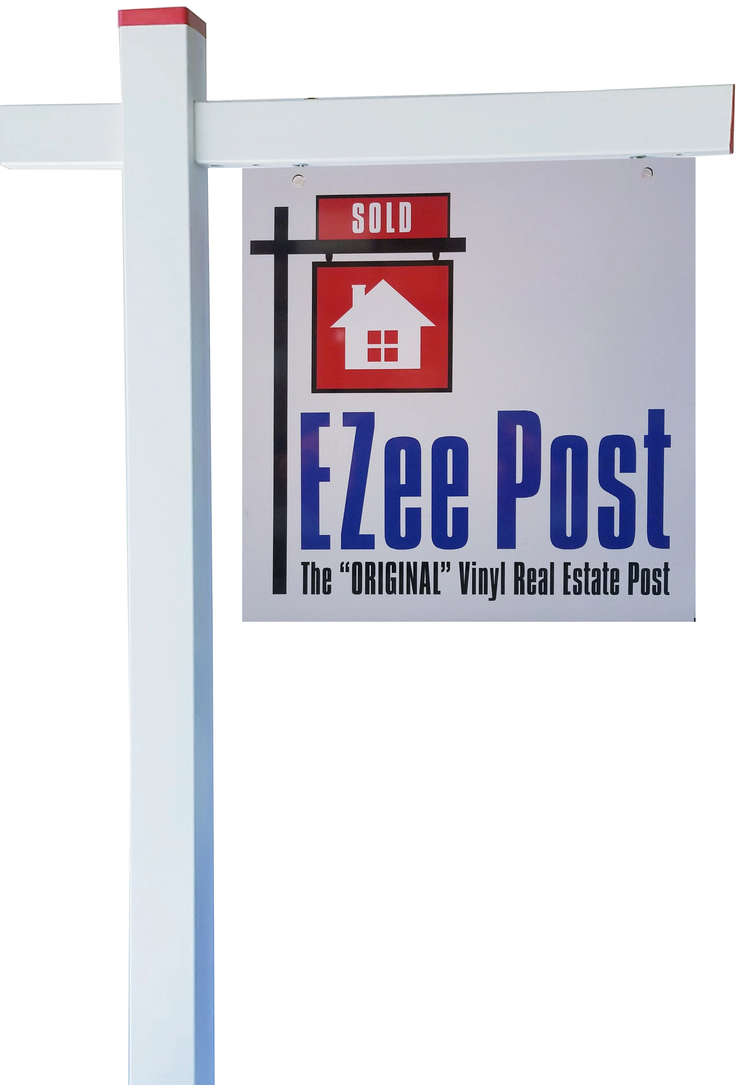 Classic 2-Piece Real Estate Yard Sign Post (Riders Included) - White