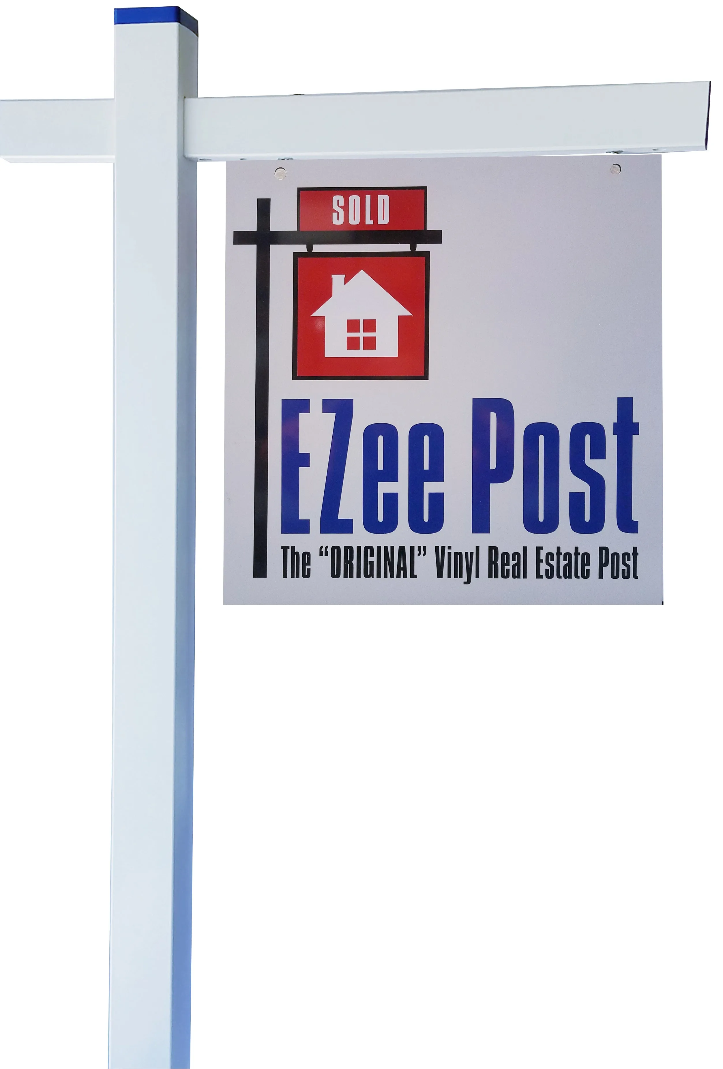 Classic 2-Piece Real Estate Yard Sign Post (Riders Included) - White