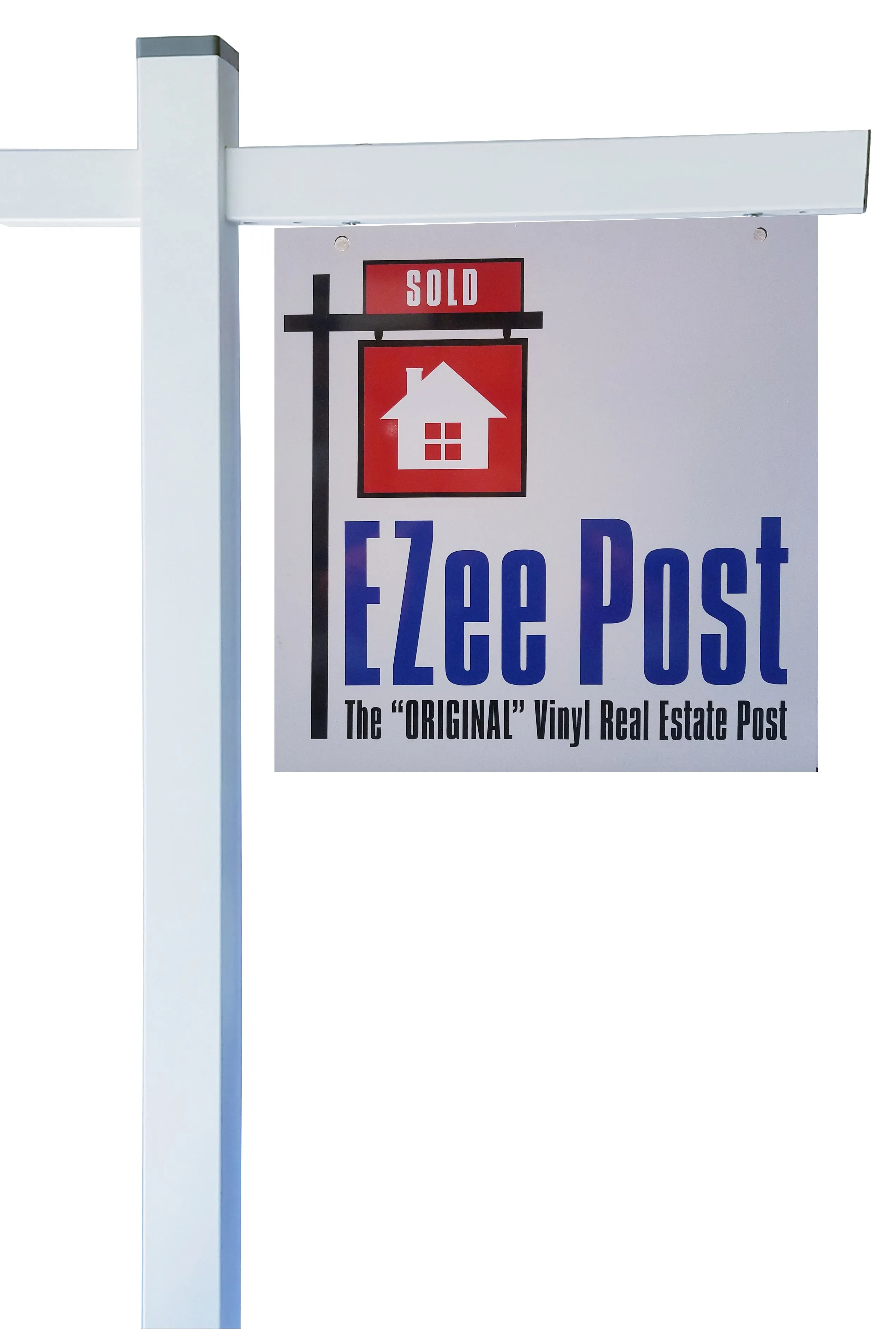 Classic 2-Piece Real Estate Yard Sign Post (Riders Included) - White