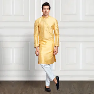 Classic Yellow and White Kurta Pant Set
