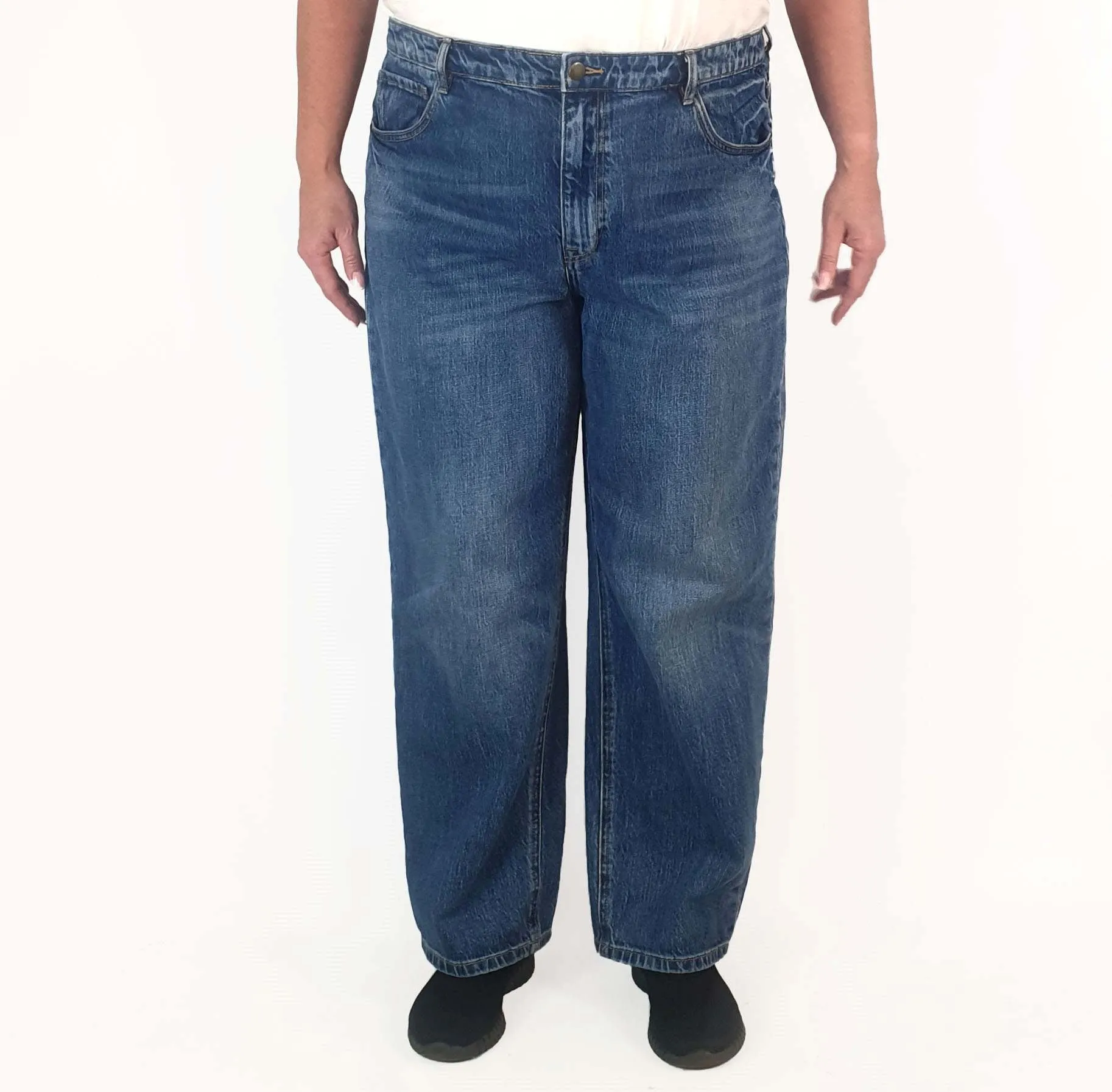 Commonry blue stretch girlfriend jeans size 18