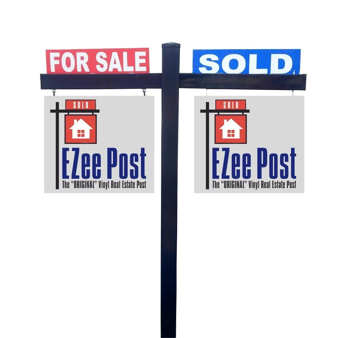 Corcovado 2-Piece Real Estate Yard Sign Post (Riders Included) - Black