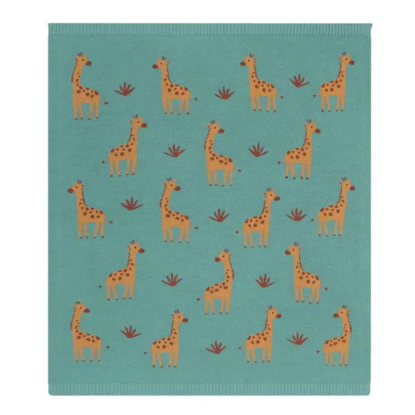 Cotton Knit Baby Blanket - Giraffe