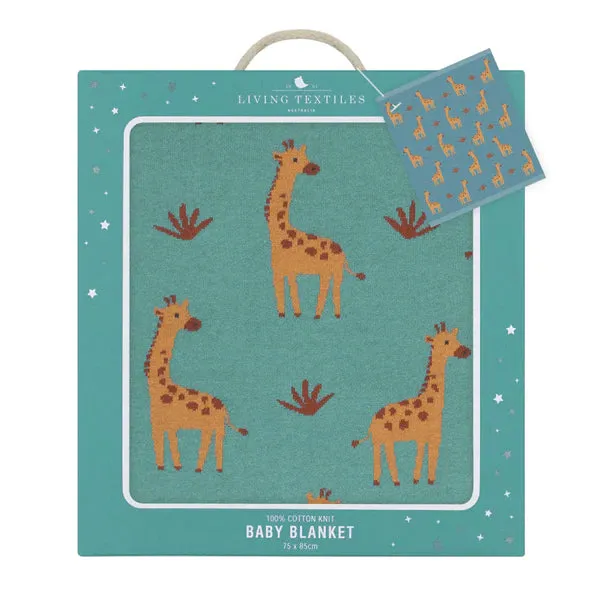 Cotton Knit Baby Blanket - Giraffe