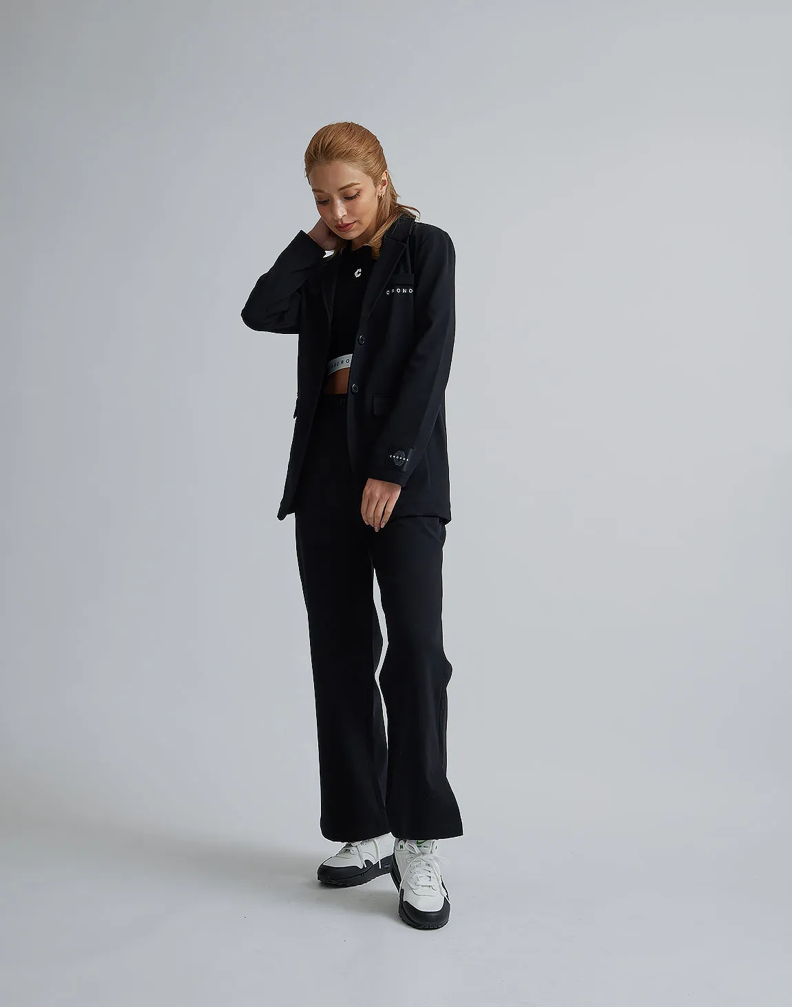 CRONOS WOMEN EASY CARE STRETCH PANTS【BLACK】