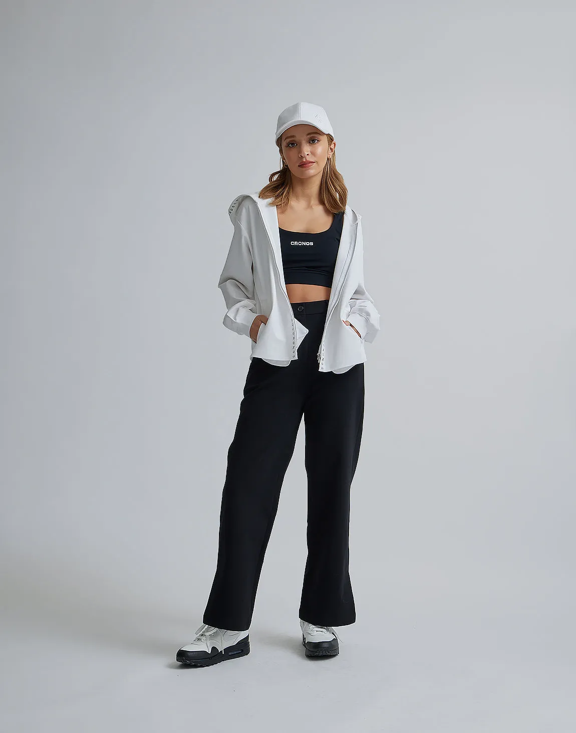 CRONOS WOMEN EASY CARE STRETCH PANTS【BLACK】