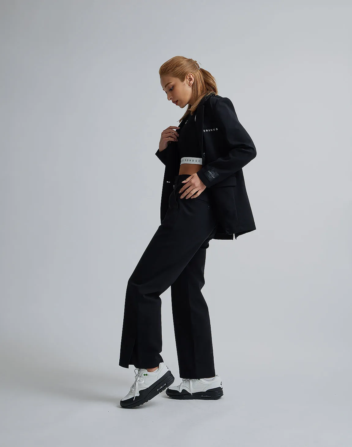 CRONOS WOMEN EASY CARE STRETCH PANTS【BLACK】
