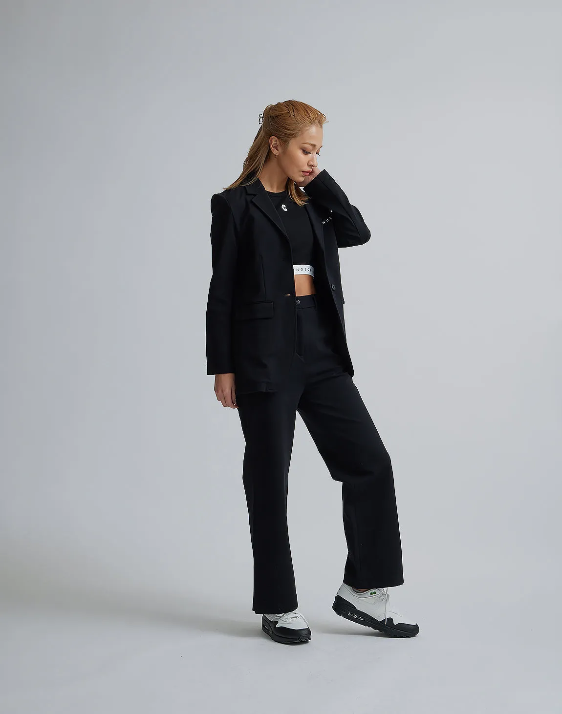 CRONOS WOMEN EASY CARE STRETCH PANTS【BLACK】