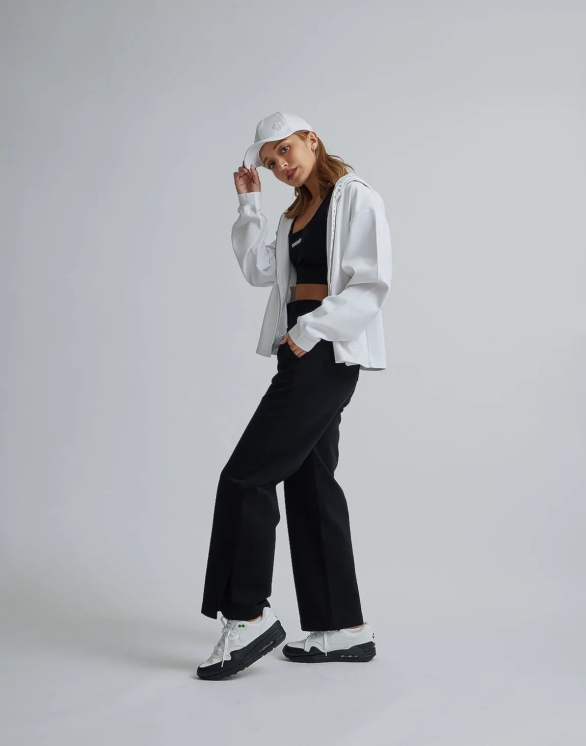 CRONOS WOMEN EASY CARE STRETCH PANTS【BLACK】