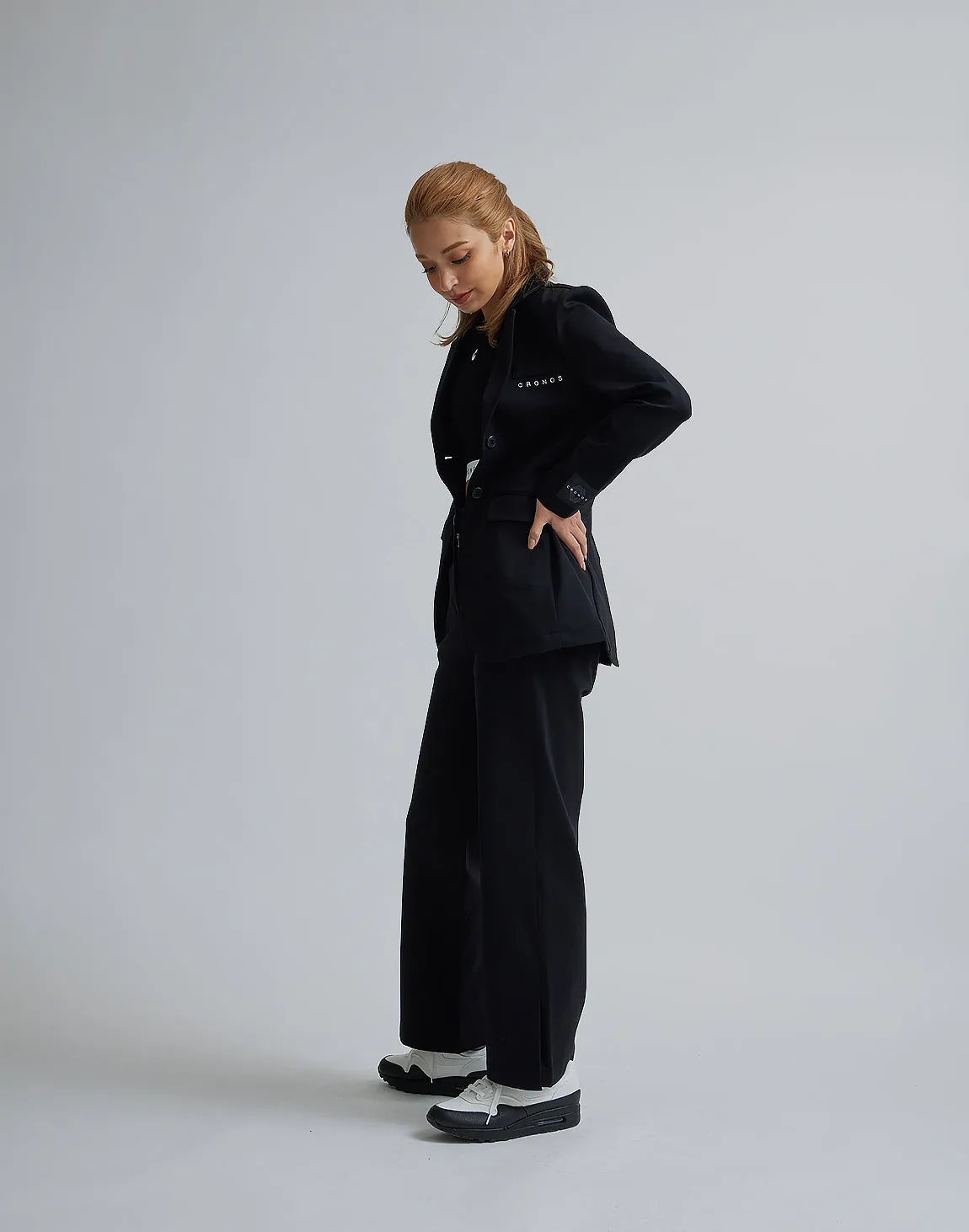 CRONOS WOMEN EASY CARE STRETCH PANTS【BLACK】