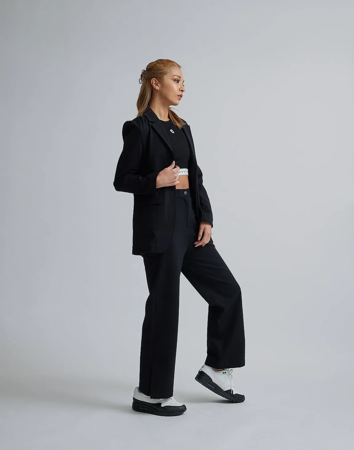 CRONOS WOMEN EASY CARE STRETCH PANTS【BLACK】