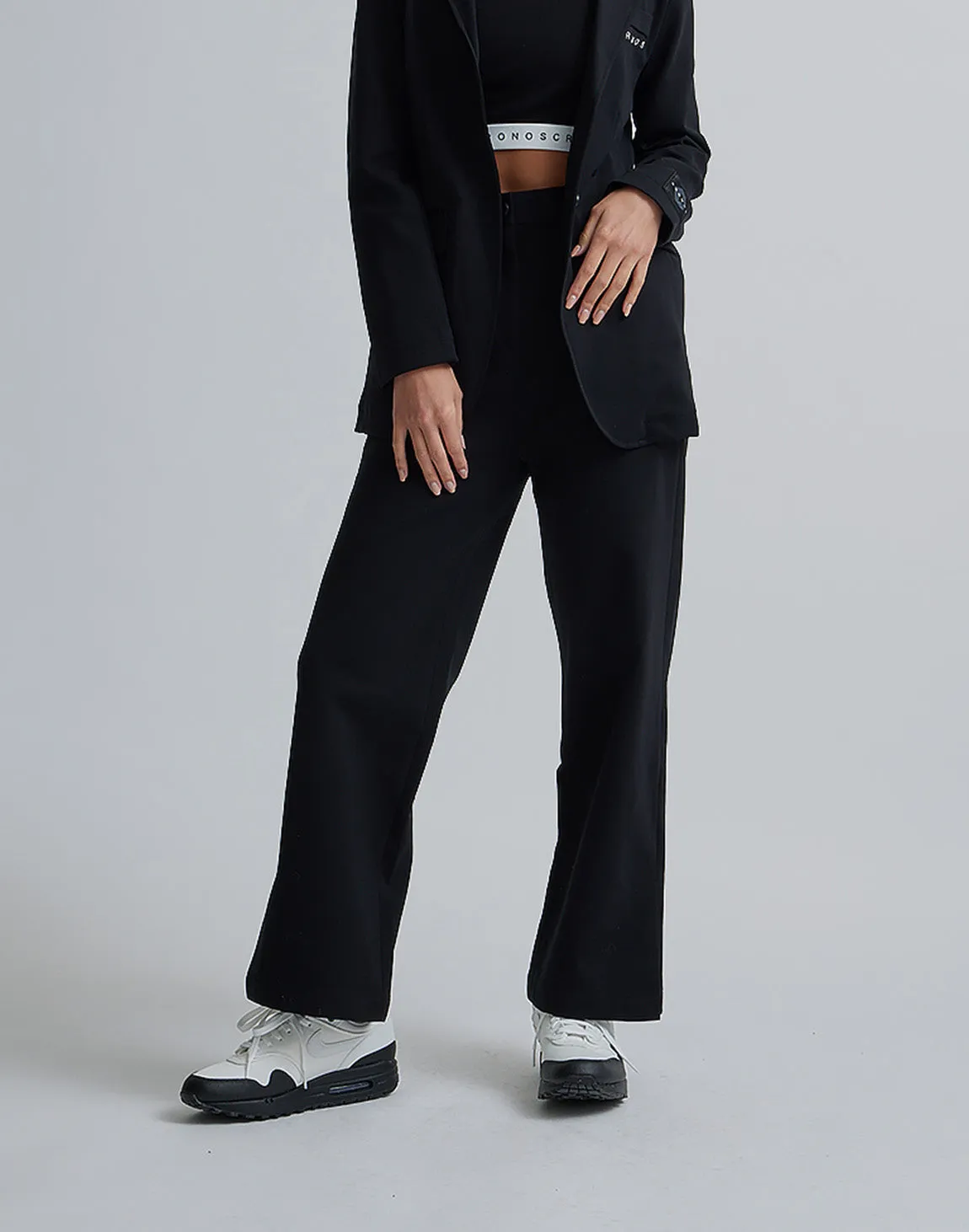 CRONOS WOMEN EASY CARE STRETCH PANTS【BLACK】
