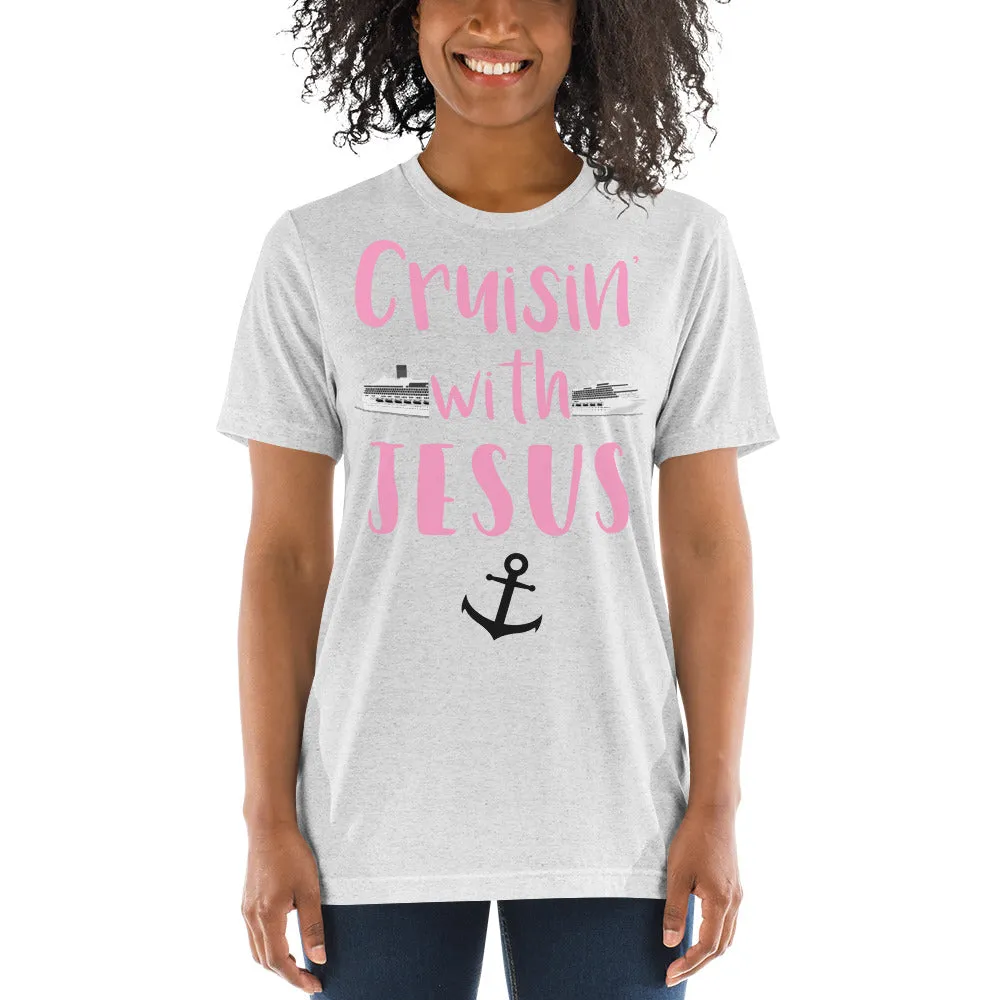 Cruisin' with Jesus Cute Saying Adventure Travel Short sleeve t-shirt