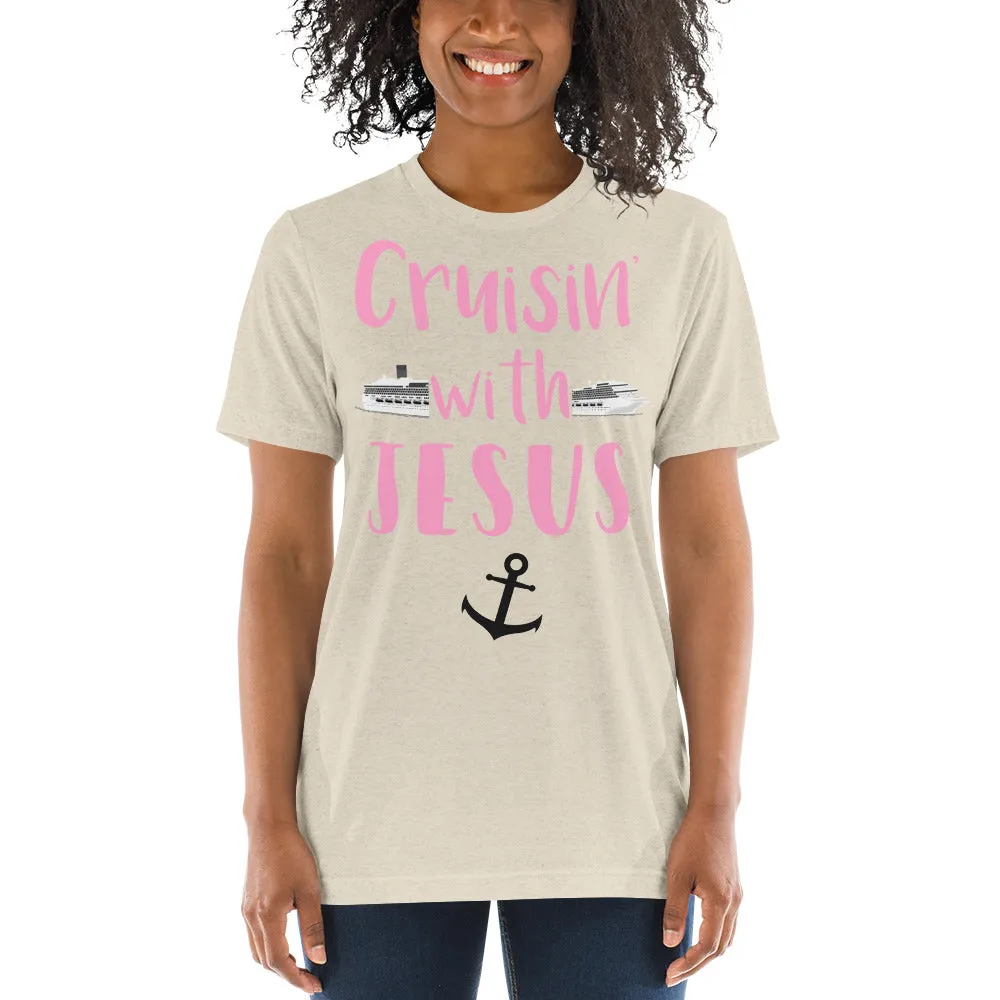 Cruisin' with Jesus Cute Saying Adventure Travel Short sleeve t-shirt
