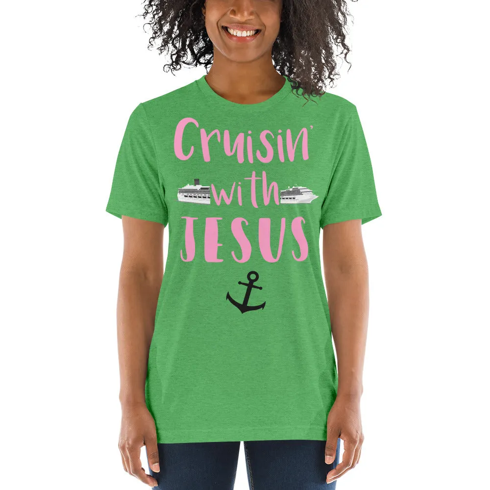 Cruisin' with Jesus Cute Saying Adventure Travel Short sleeve t-shirt