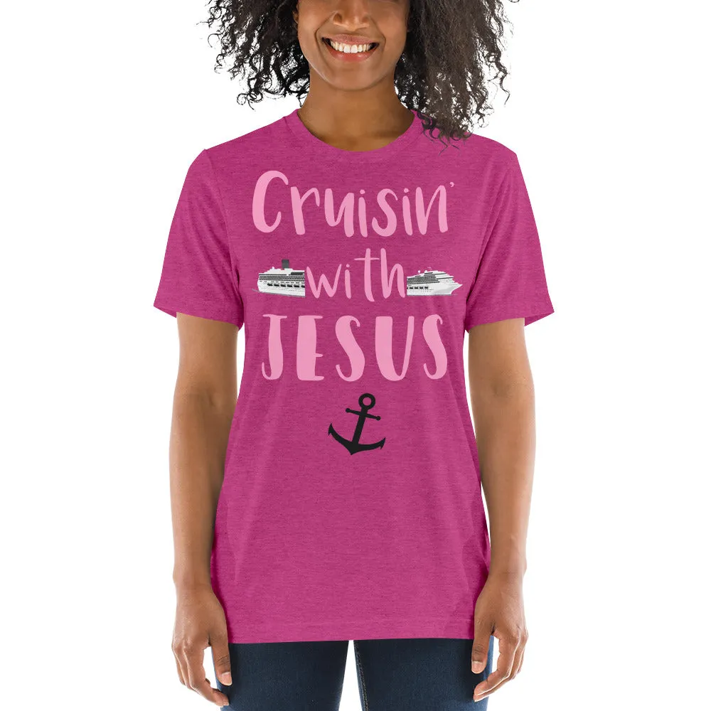 Cruisin' with Jesus Cute Saying Adventure Travel Short sleeve t-shirt