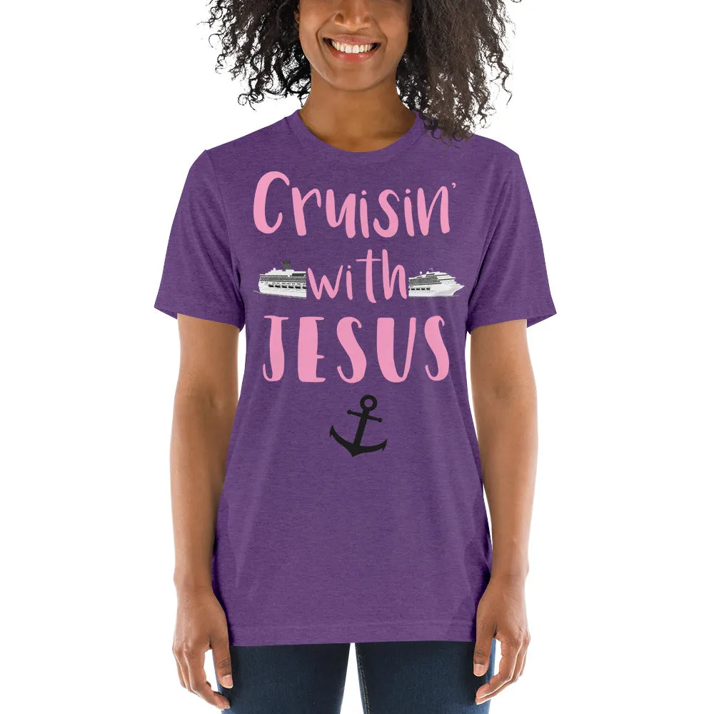 Cruisin' with Jesus Cute Saying Adventure Travel Short sleeve t-shirt