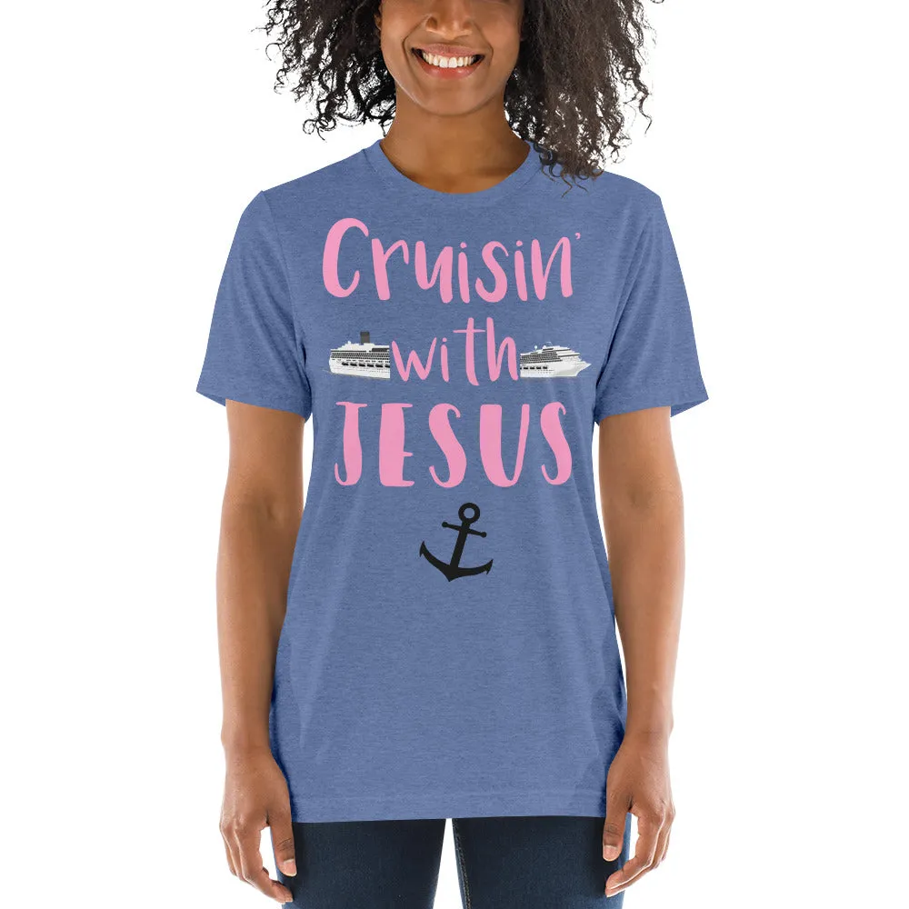 Cruisin' with Jesus Cute Saying Adventure Travel Short sleeve t-shirt
