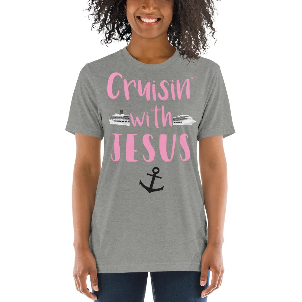 Cruisin' with Jesus Cute Saying Adventure Travel Short sleeve t-shirt