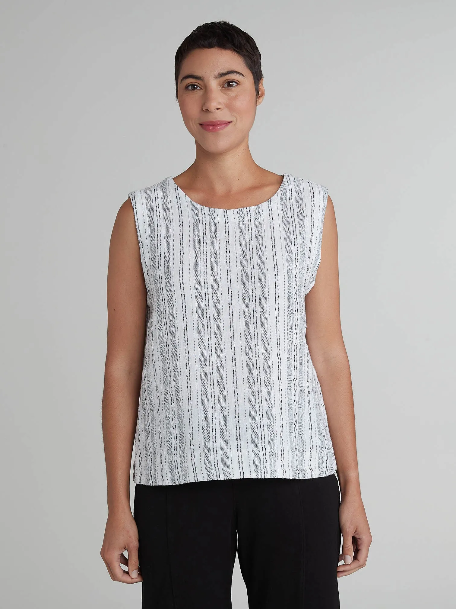 Cut Loose Pinstripe Linen Shell, Style #5145331