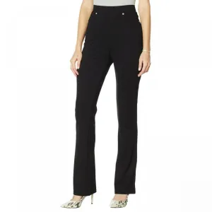 DG2 by Diane Gilman Womens Pull-On Stretch Ponte Boot-Cut Pants Black 3X Tall
