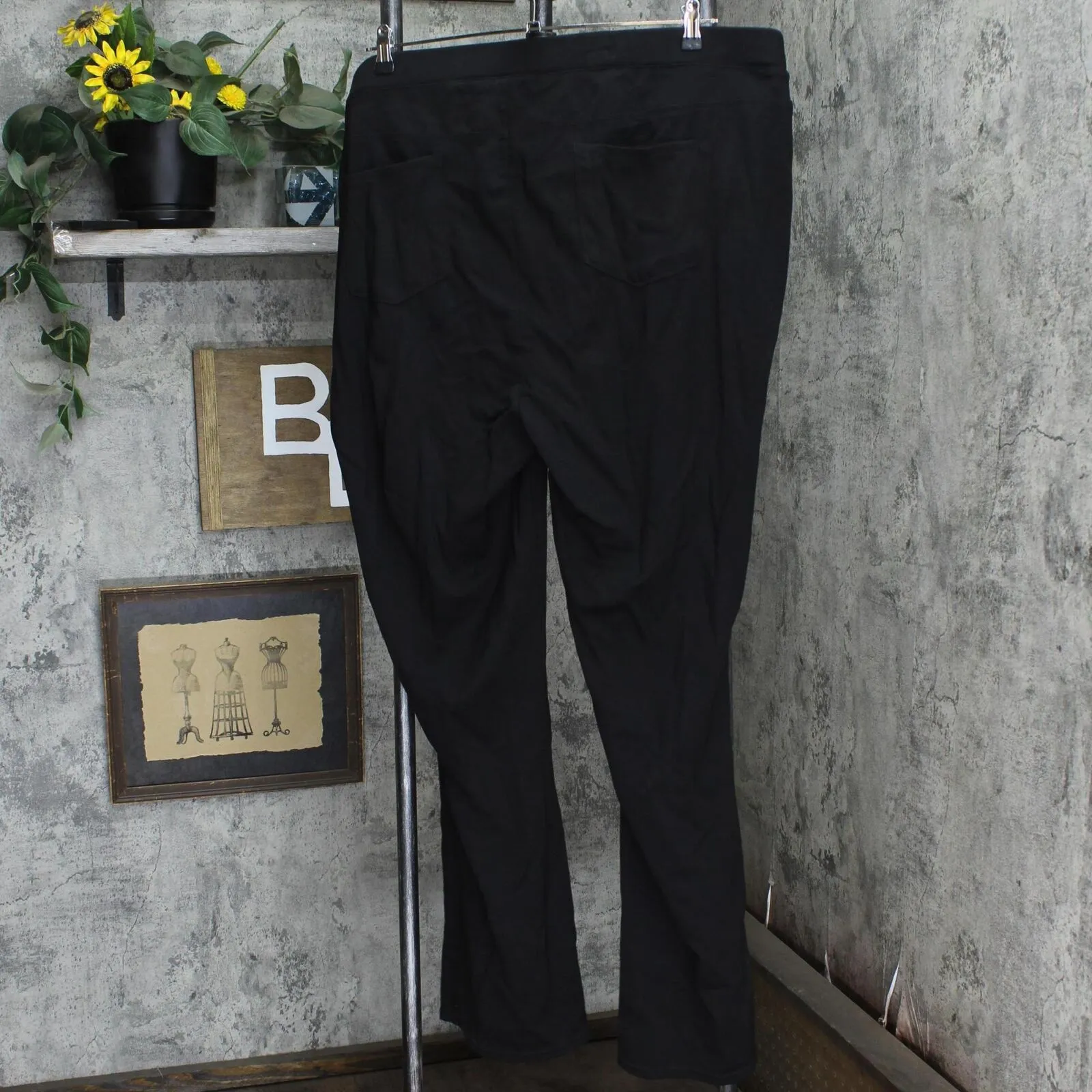 DG2 by Diane Gilman Womens Pull-On Stretch Ponte Boot-Cut Pants Black 3X Tall