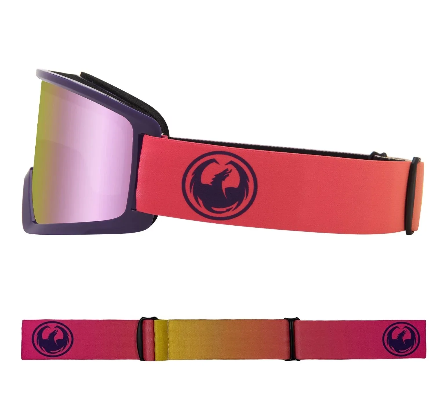 Dragon DX3 OTG Snow Goggles Fade Pink Lite / Lumalens Pink Ion