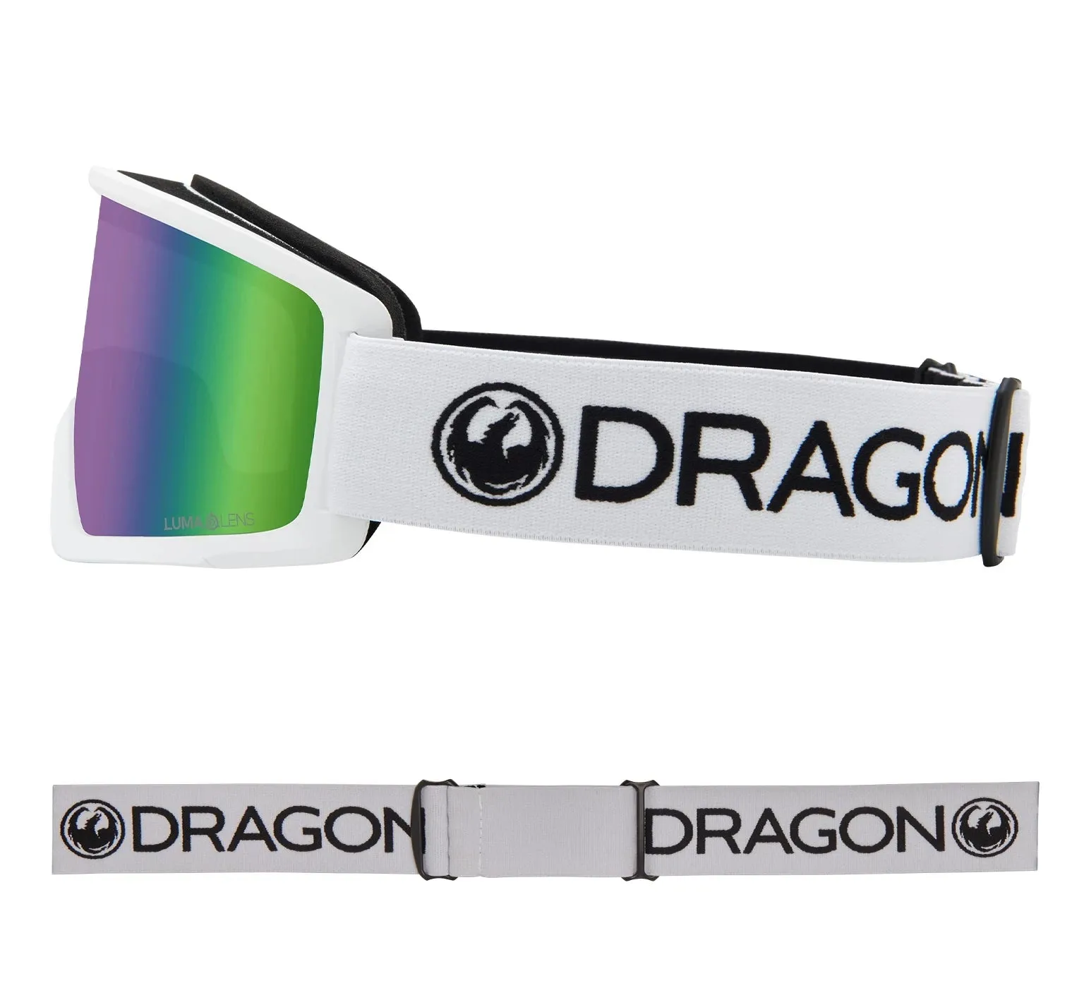 Dragon DX3 OTG Snow Goggles White / Lumalens Green Ion