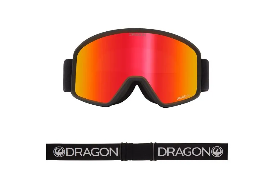 Dragon DXT OTG Snow Goggles Low Bridge Black / Lumalens Black Red Ion