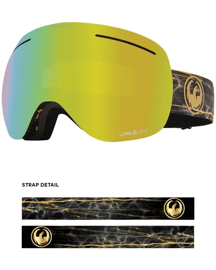 Dragon X1 Snow Goggles 14 Karat / Lumalens Gold Ion   Spare Lens