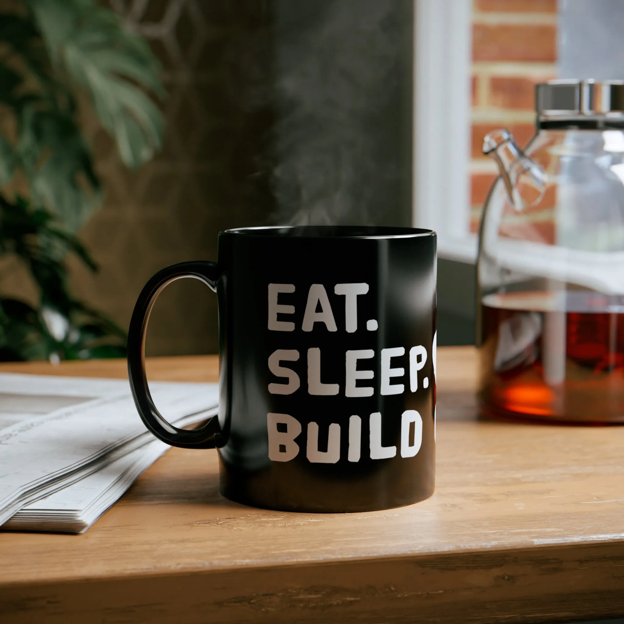 Eat, Sleep, Build Guitars - 11oz Black Mug