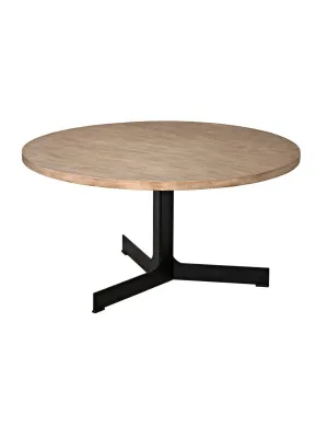 Edward Dining Table, Alder/Steel Base
