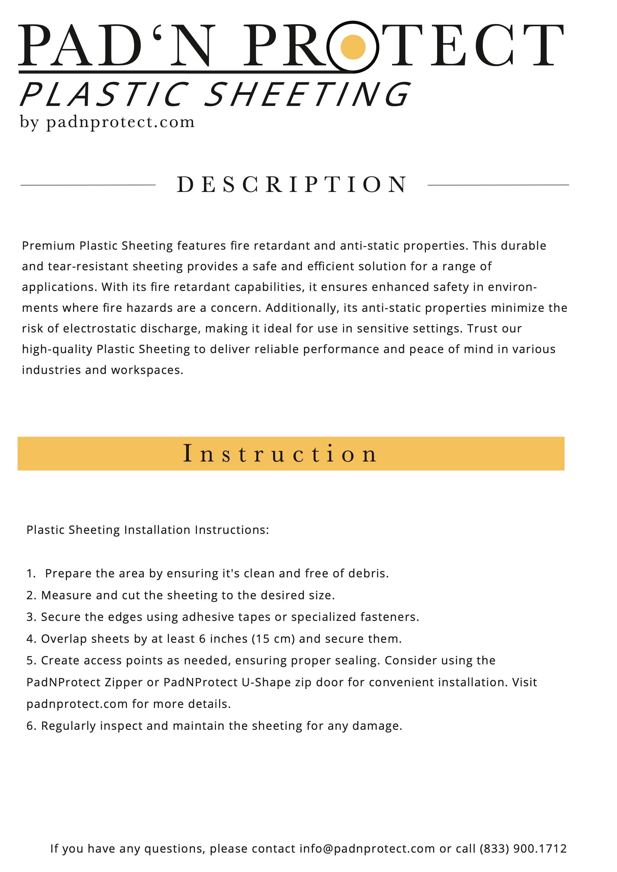 Flame Retardant Dust Protection Poly Sheeting
