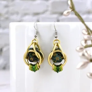Forest Green d20 Earring