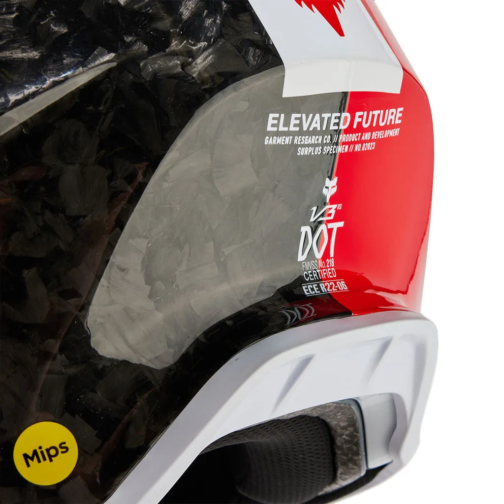 Fox - 2024 V3RS Optical Carbon/Red Helmet