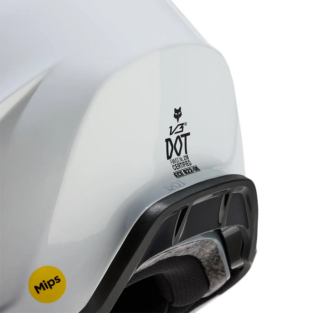 FOX V3 RS CARBON SOLID HELMET MIPS CE [WHITE]