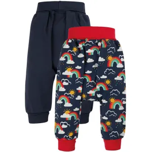 Frugi Parsnip Pants 2-Pack - Rainbow Skies/Indigo