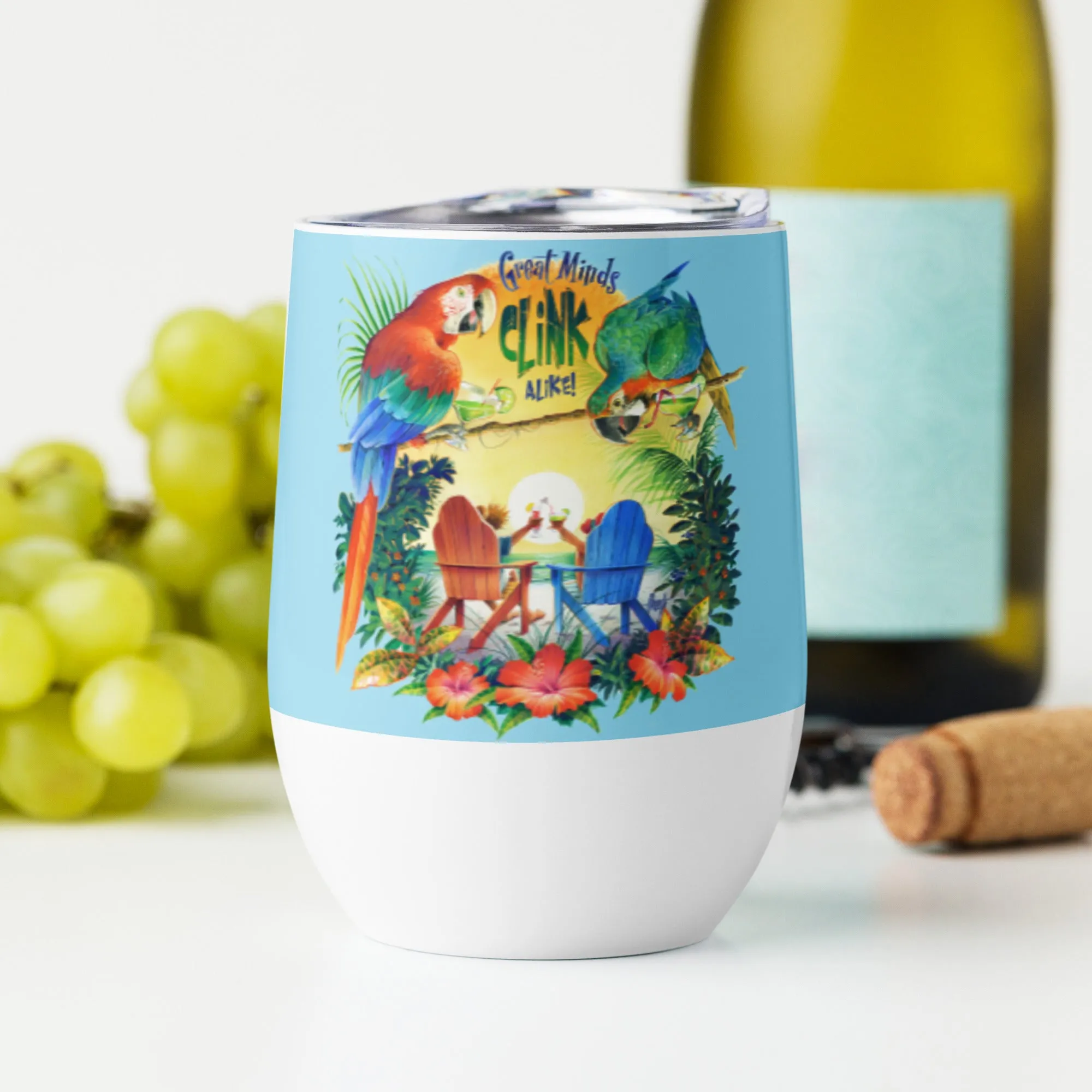 Great Minds Clink Alike Insulated 12 ounce Wine Tumbler
