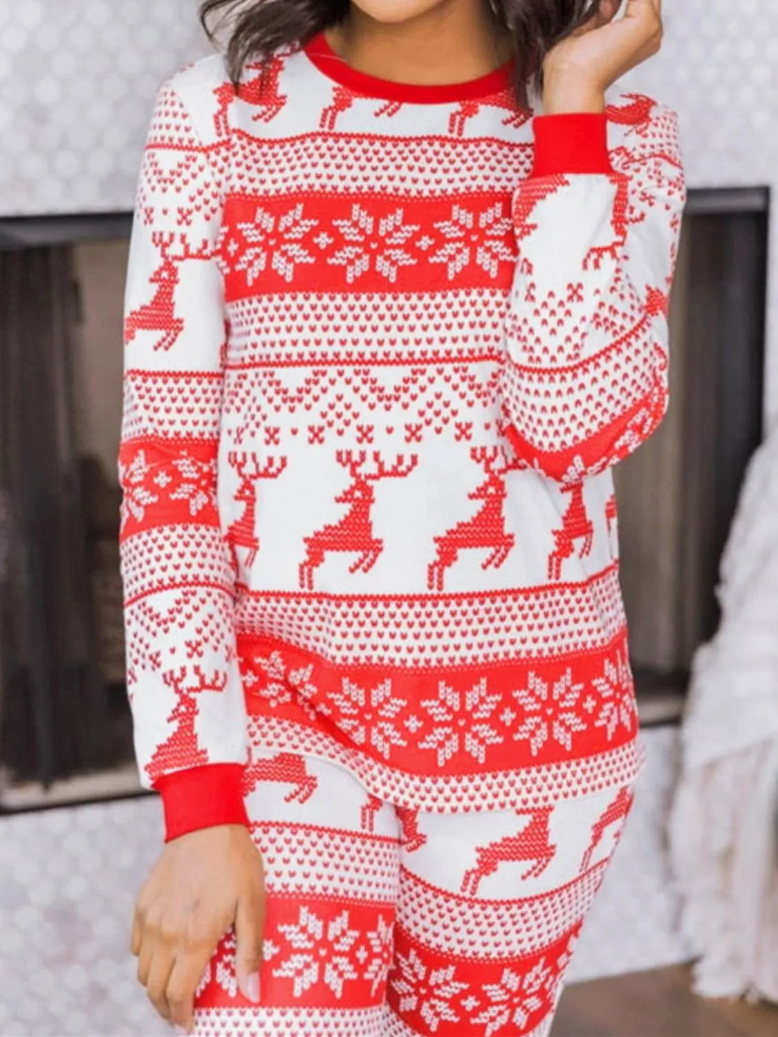 Hazel Blues® |  Christmas Element Round Neck Top and Pants Set