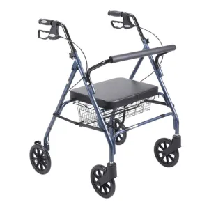 Heavy Duty Bariatric Rollator Rolling Walker with Large Padded Seat, Blue - 1 Each