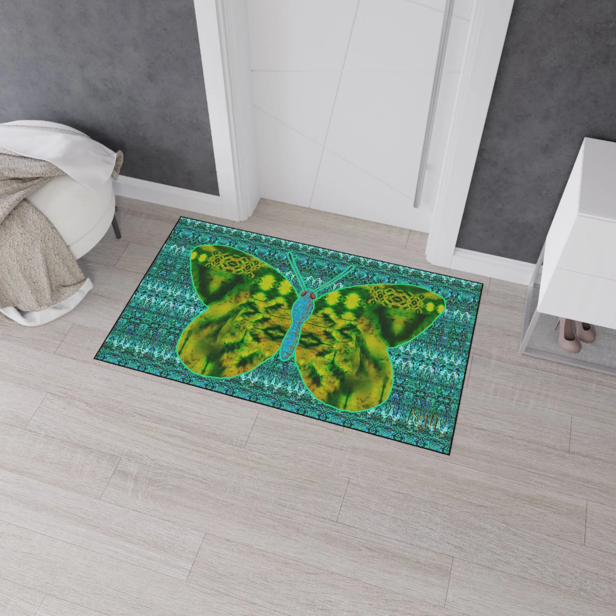 Heavy Duty Floor Mat (Butterfly Glade Denizen & Samhain Dream Thaw 12 & Blue Logo@Alchemic) RJSTH@Fabric#10_1 of 16 RJSTHw2025 RJS