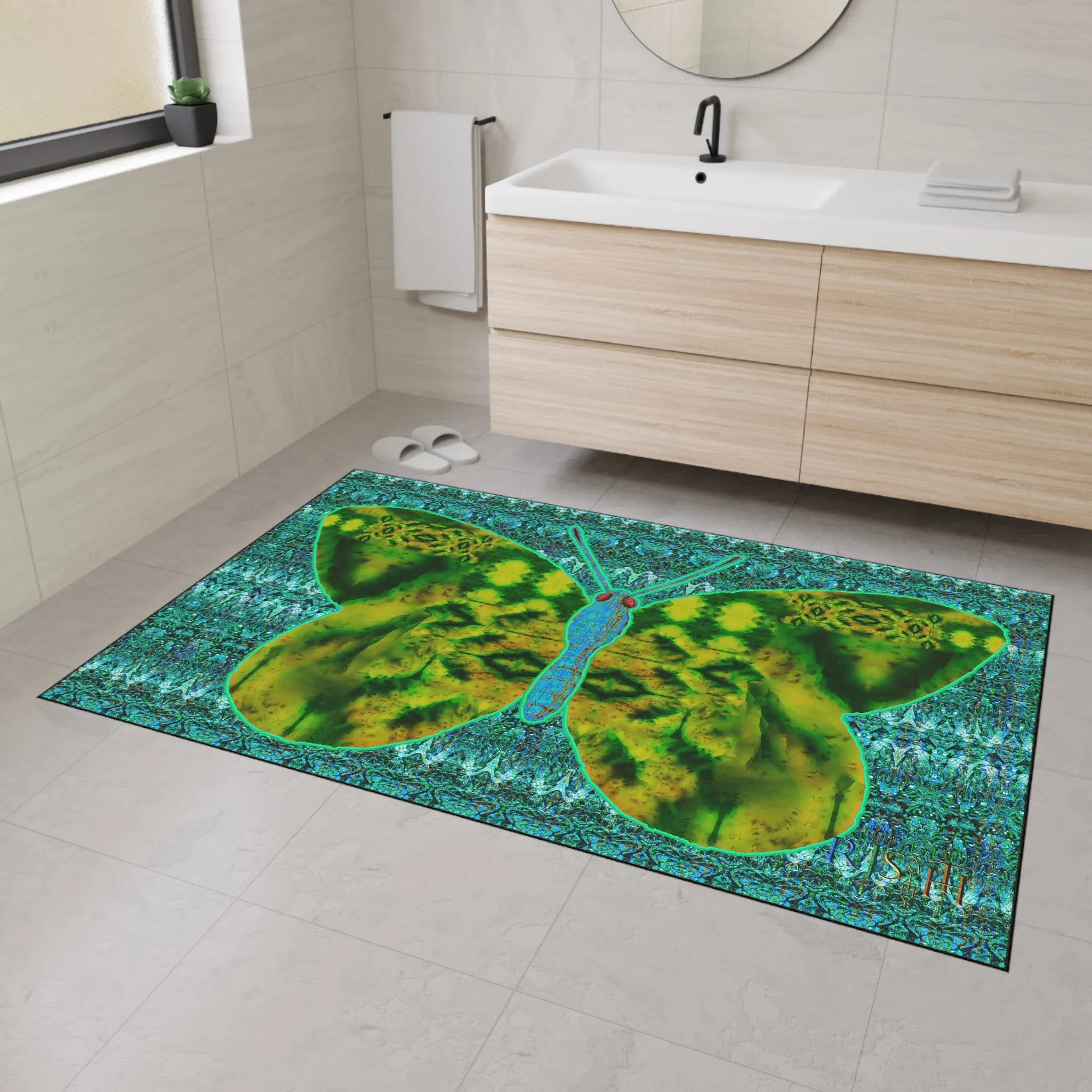 Heavy Duty Floor Mat (Butterfly Glade Denizen & Samhain Dream Thaw 12 & Blue Logo@Alchemic) RJSTH@Fabric#10_1 of 16 RJSTHw2025 RJS
