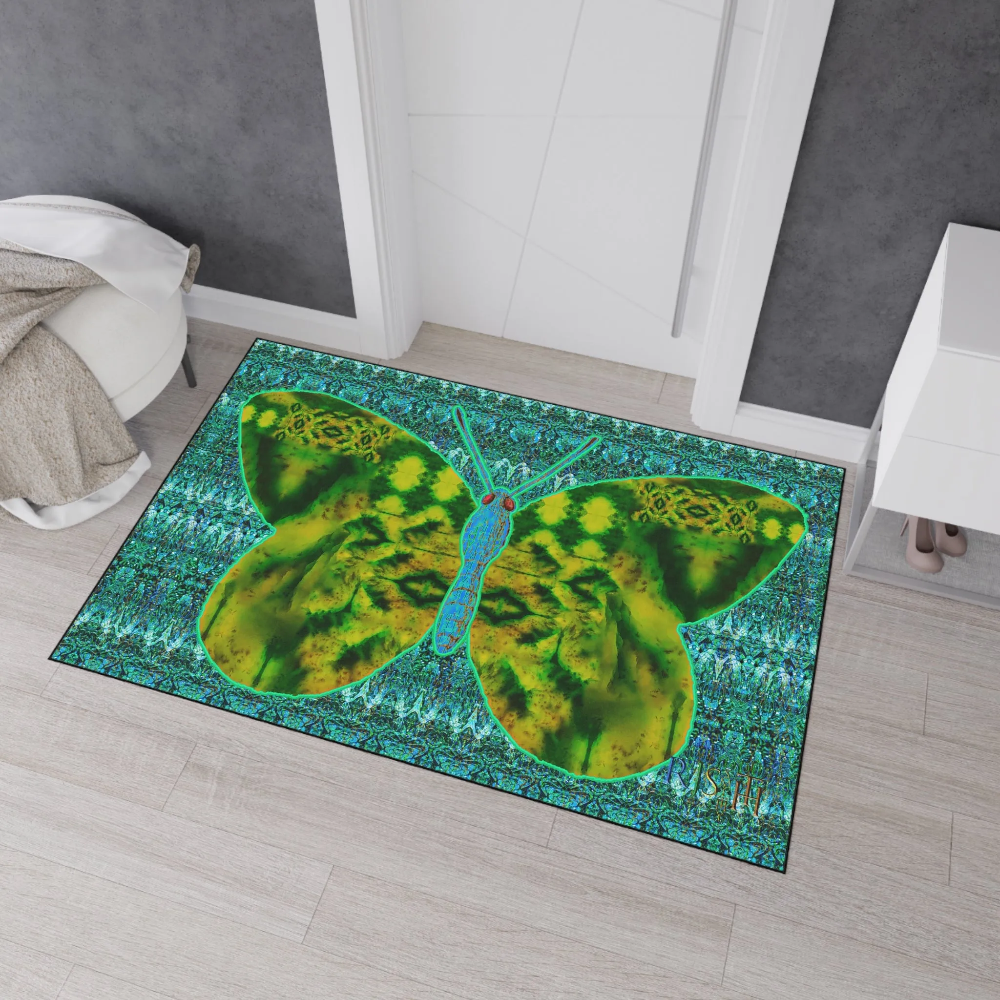 Heavy Duty Floor Mat (Butterfly Glade Denizen & Samhain Dream Thaw 12 & Blue Logo@Alchemic) RJSTH@Fabric#10_1 of 16 RJSTHw2025 RJS
