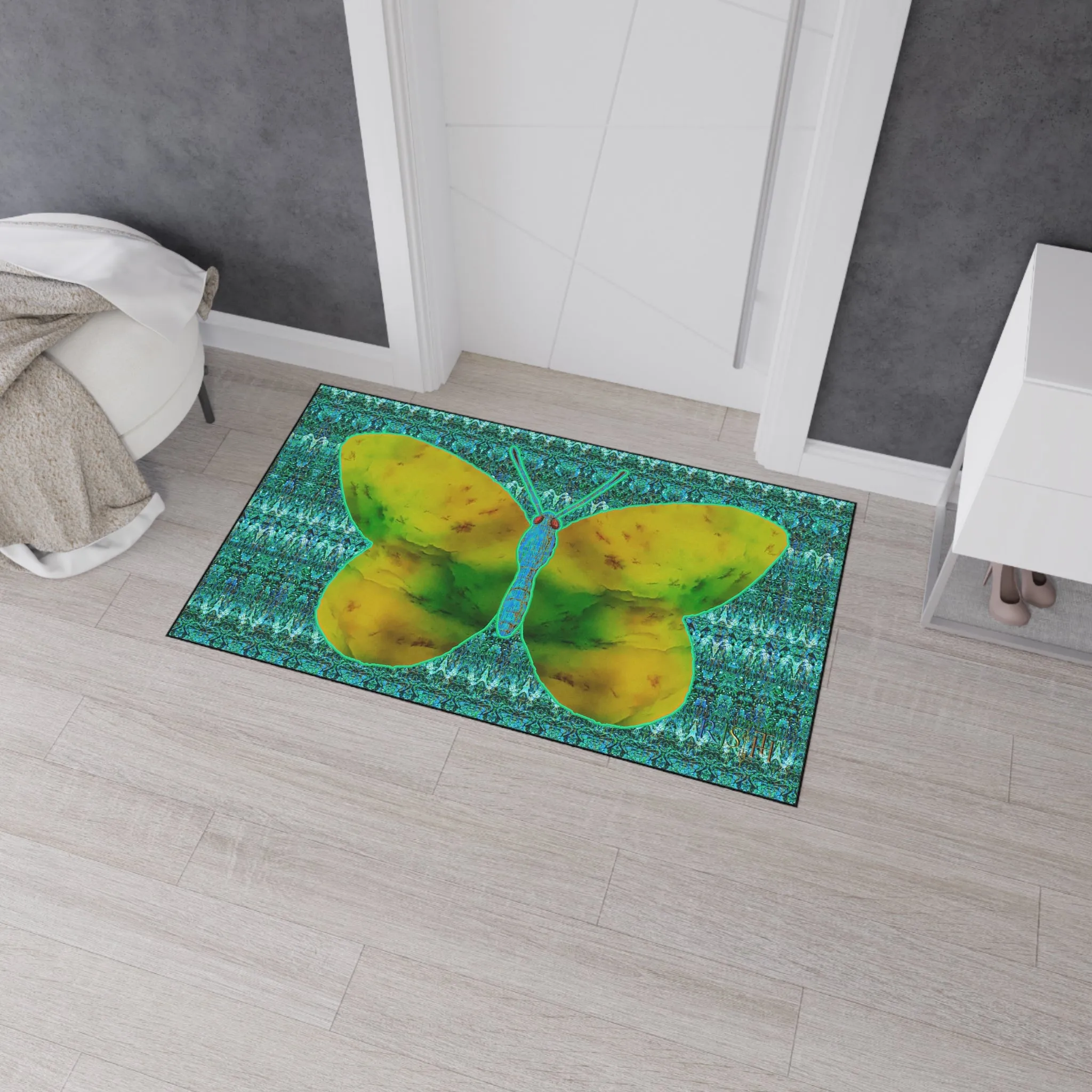 Heavy Duty Floor Mat (Butterfly Glade Denizen & Samhain Dream Thaw 12 & Blue Logo@Alchemic) RJSTH@Fabric#10_13 of 16 RJSTHw2025 RJS