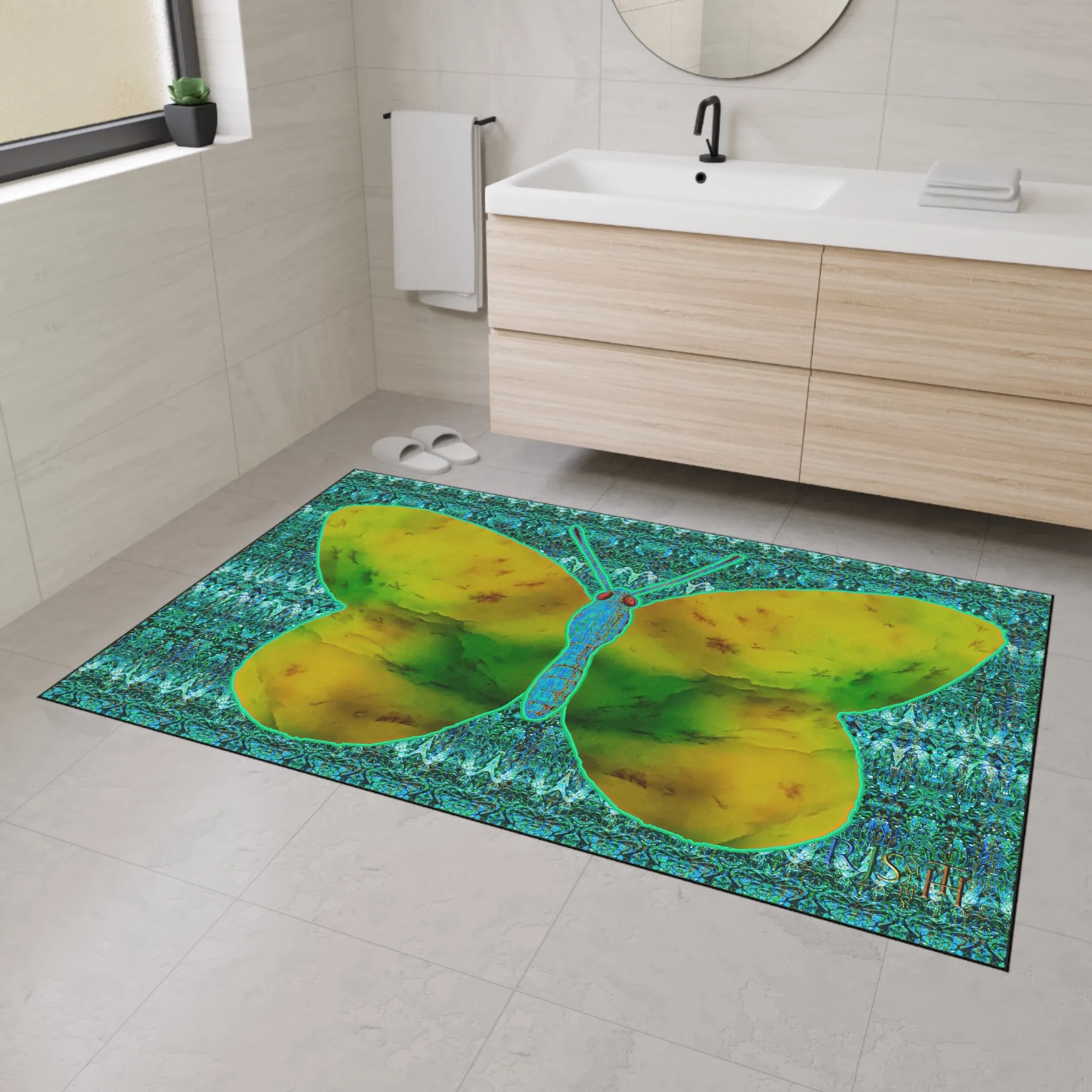 Heavy Duty Floor Mat (Butterfly Glade Denizen & Samhain Dream Thaw 12 & Blue Logo@Alchemic) RJSTH@Fabric#10_13 of 16 RJSTHw2025 RJS