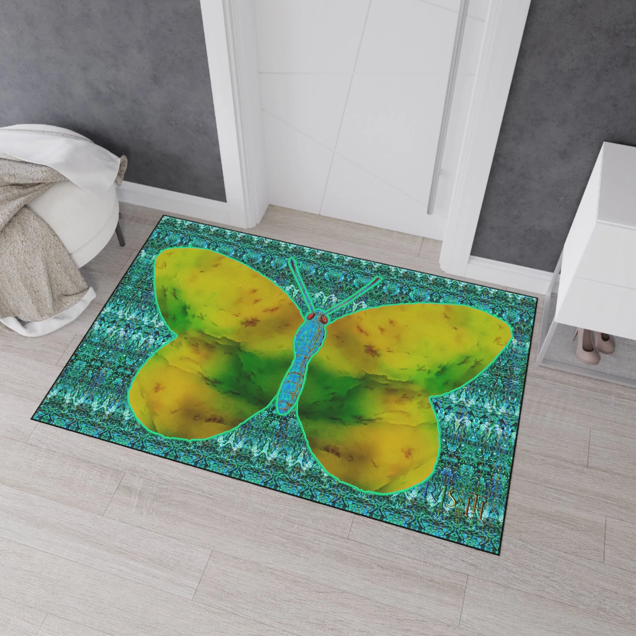 Heavy Duty Floor Mat (Butterfly Glade Denizen & Samhain Dream Thaw 12 & Blue Logo@Alchemic) RJSTH@Fabric#10_13 of 16 RJSTHw2025 RJS