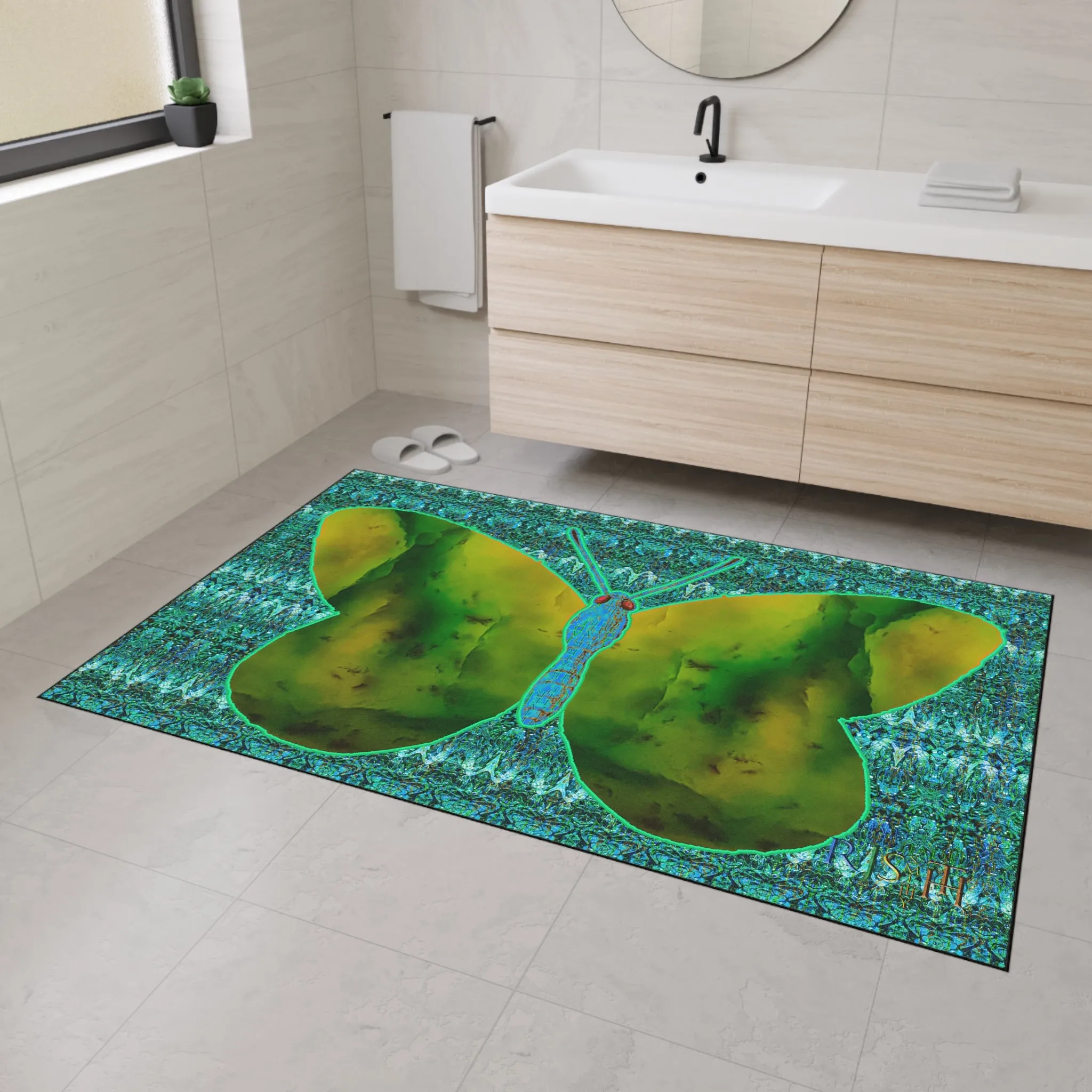 Heavy Duty Floor Mat (Butterfly Glade Denizen & Samhain Dream Thaw 12 & Blue Logo@Alchemic) RJSTH@Fabric#10_14 of 16 RJSTHw2025 RJS