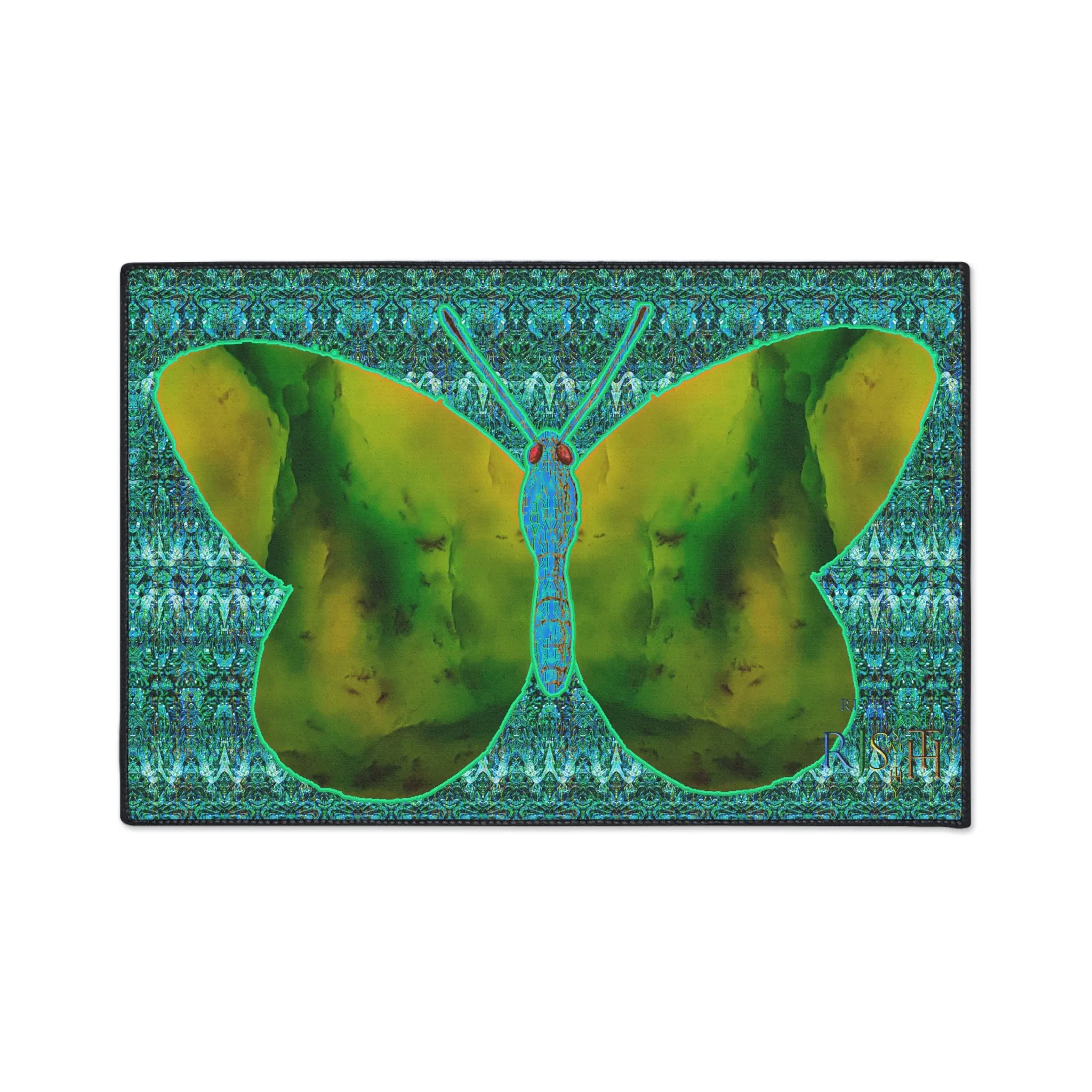 Heavy Duty Floor Mat (Butterfly Glade Denizen & Samhain Dream Thaw 12 & Blue Logo@Alchemic) RJSTH@Fabric#10_14 of 16 RJSTHw2025 RJS